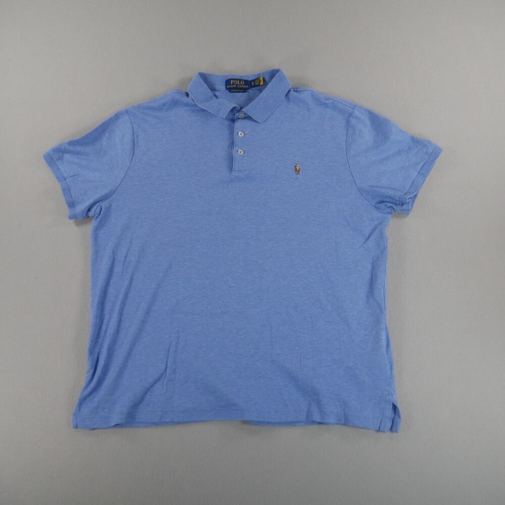 Polo Ralph Lauren Mens XL Custom Slim Fit Short Sleeve Polo Shirt Sky Blue